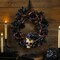 Haunted Skull and Dark Roses Halloween Wreath with Lights 23 1/2 Inches